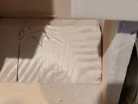 2022-03-21 10.11.14  This is a 2-piece kicker for a wide column.  The left hand side is about 1&#34; wide;  The right hand side of the Kicker is 3 1/2&#34; wide.  I ran some of the 3 1/2&#34; kicker blocks through the band saw to trim them to 1&#34;.  I used a belt sander to grind them down if they were too wide to fit the column.